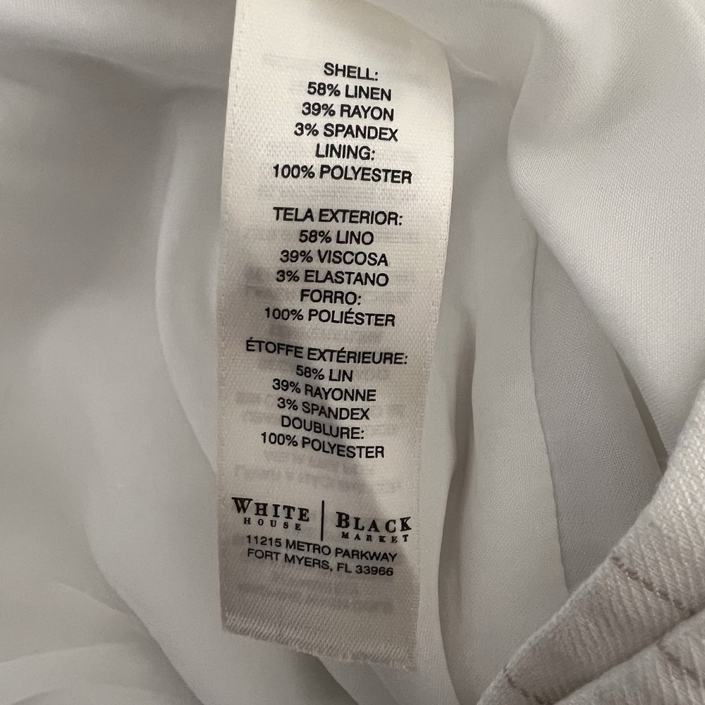 WHBM White House Black Market Sz 8 Crop Ivory Pinstripe Wide Leg NWT - Picture 6 of 6